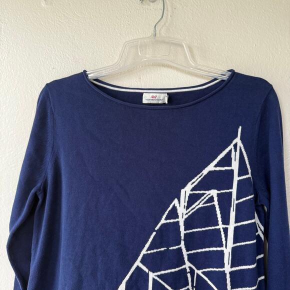 Vineyard Vines Blue White Sailing Crewneck sweater size M - Picture 3 of 9